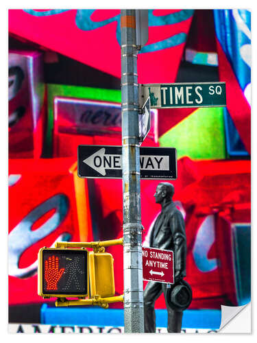 Självhäftande poster Times Square-sign, New York