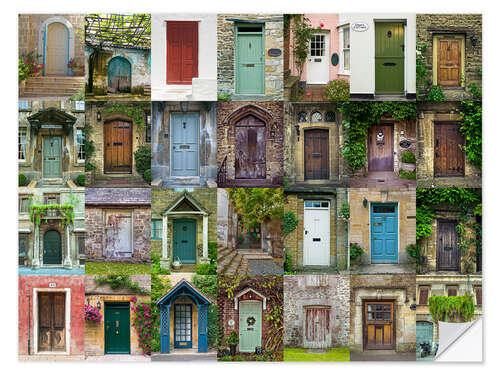 Selvklebende plakat Various colorful doors