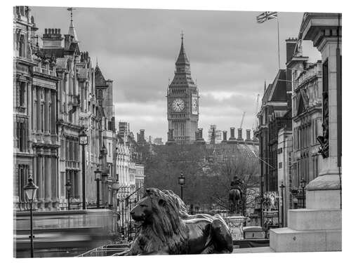 Tableau en verre acrylique Paysage urbain de Londres n/b