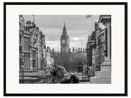 Impresión de arte enmarcada Paisaje urbano de Londres b/n