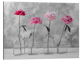 Magnettafel Rosa Pfingstrosen auf s/w