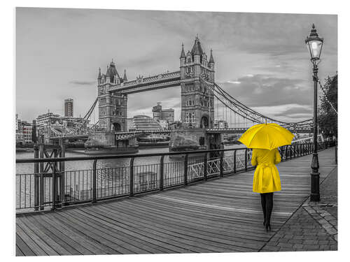 Foam board print A woman in yellow, London