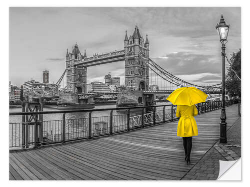 Vinilo para la pared Una mujer de amarillo, Londres
