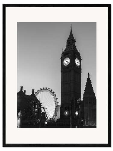 Gerahmter Kunstdruck Big Ben bei Nacht, London
