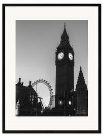 Impressão artística com moldura Londres à noite