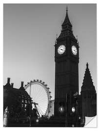 Sticker mural Big Ben de nuit, Londres