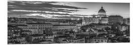 Foam board print Rome b/w Panorama