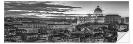 Selvklebende plakat Rome b/w Panorama