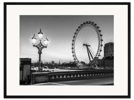 Gerahmter Kunstdruck London Eye, s/w I