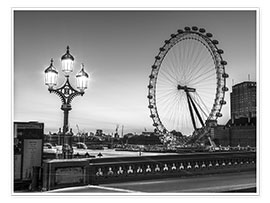 Plakat London Eye, b/w I