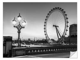 Självhäftande poster London Eye, b/w I