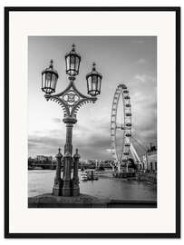 Gerahmter Kunstdruck London Eye, s/w II