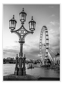 Poster London Eye, b/w II