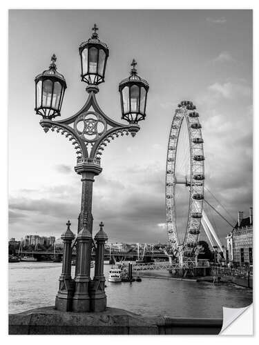 Vinilo para la pared London Eye, b/n II