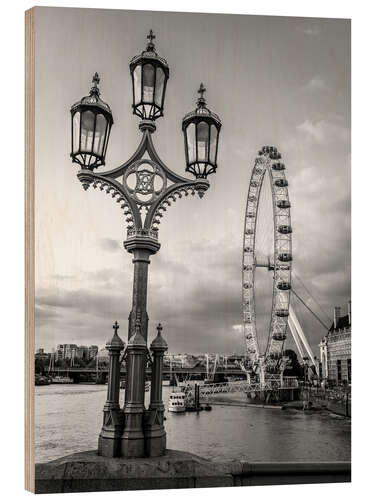 Holzbild London Eye, s/w II