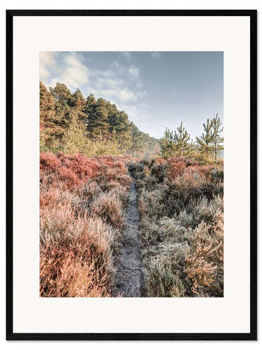 Innrammet kunsttrykk Path through the hoarfrost
