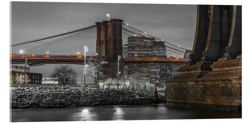 Acrylglasbild Brooklyn Bridge, erleuchtet