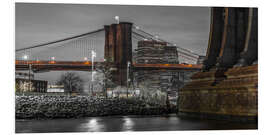 Foam board print Brooklyn Bridge, illuminated