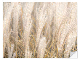 Sticker mural Gold shimmering silver grass