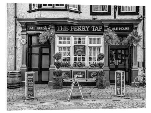 Print på skumplade The Ferry Tap in Scotland, b/w