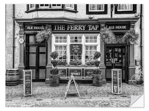 Selvklebende plakat The Ferry Tap in Scotland, b/w