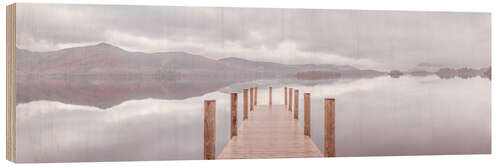 Hout print Autumn morning at the lake