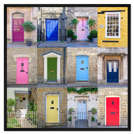 Gerahmter Kunstdruck Bunte Türen