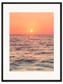 Gerahmter Kunstdruck Sonnenuntergang am Meer