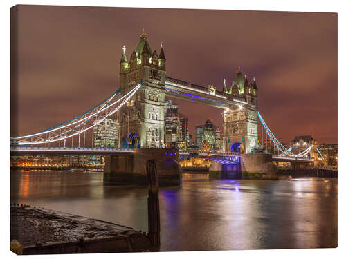 Canvas print London Tower Bridge, illuminated