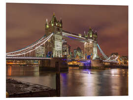 Foam board print London Tower Bridge, illuminated