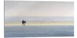 Tableau en plexi-alu Jeune couple, plage