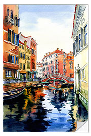 Selvklebende plakat Waterway in Venice