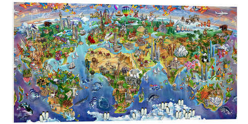 Foam board print World wonder world map