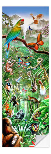 Autocolante decorativo Panorama da floresta tropical