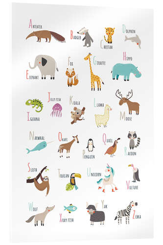 Quadro em acrílico Animal alphabet (english)