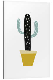 Magnettafel Kaktus in einem gelben Topf