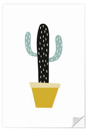 Sticker mural Cactus in a yellow pot