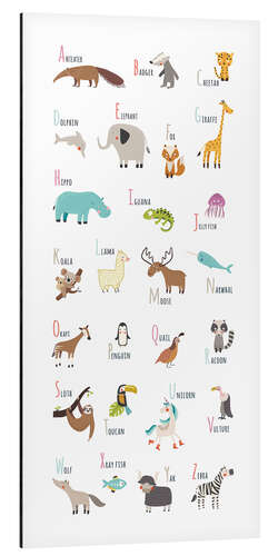 Aluminium print ABC animals