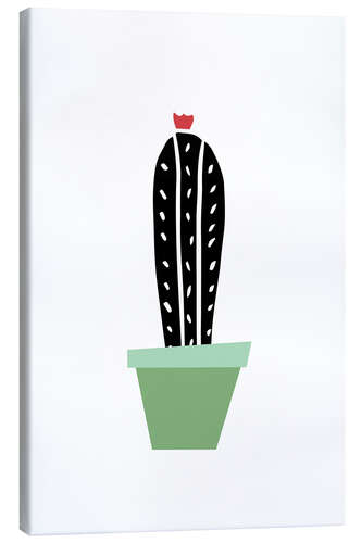 Canvas print Cactus in a green pot