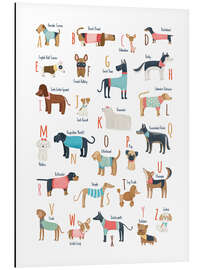 Magnettafel Hunde mit Pullover ABC