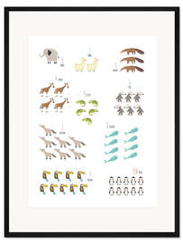 Gerahmter Kunstdruck Die Zahlen von 1 bis 10 (englisch)