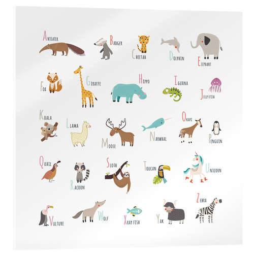 Obraz na szkle akrylowym Animal Alphabet (english)