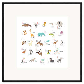 Stampa artistica con cornice Square Animal Alphabet (english)