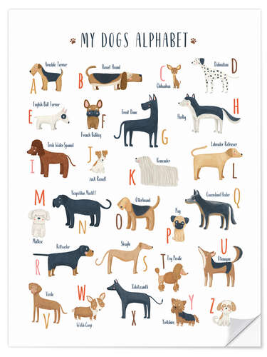 Sisustustarra My Dogs Alphabet (english)