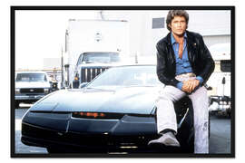 Gerahmter Kunstdruck Knight Rider, K.I.T.T., David Hasselhoff