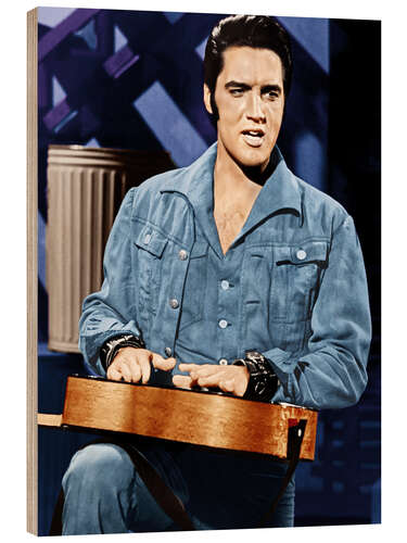 Tableau en bois Elvis Presley, 1968