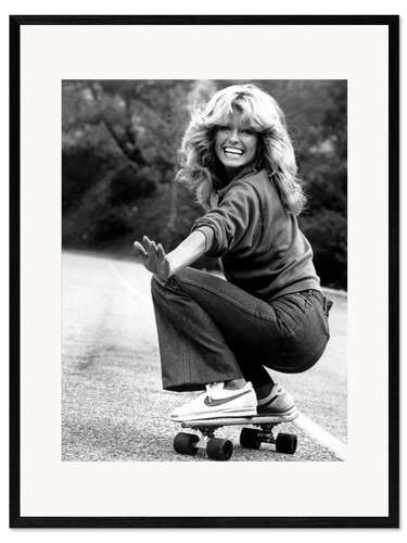 Inramat konsttryck Farrah Fawcett