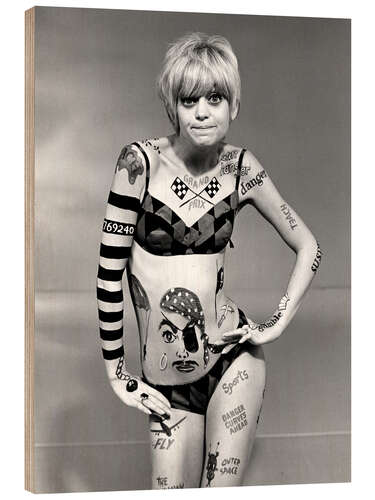 Wood print Goldie Hawn