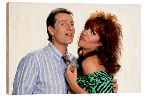 Wood print Ed O'Neill, Katey Sagal