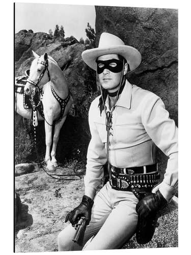 Aluminiumsbilde The Lone Ranger, Clayton Moore